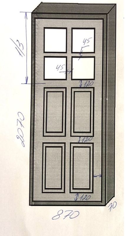 Дверь деревянная со стеклом