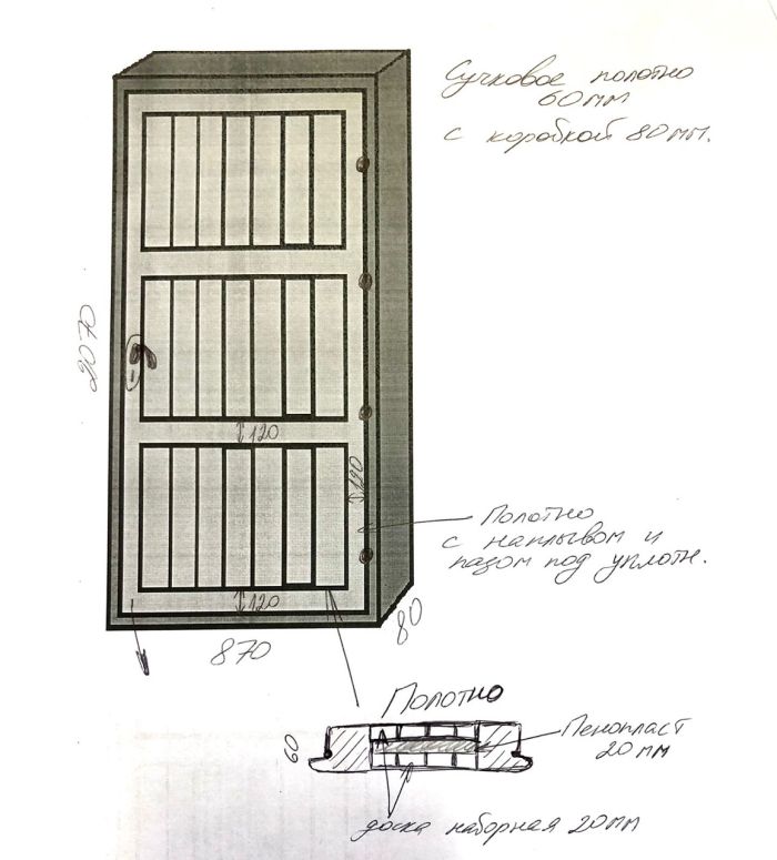 Дверь с утеплителем
